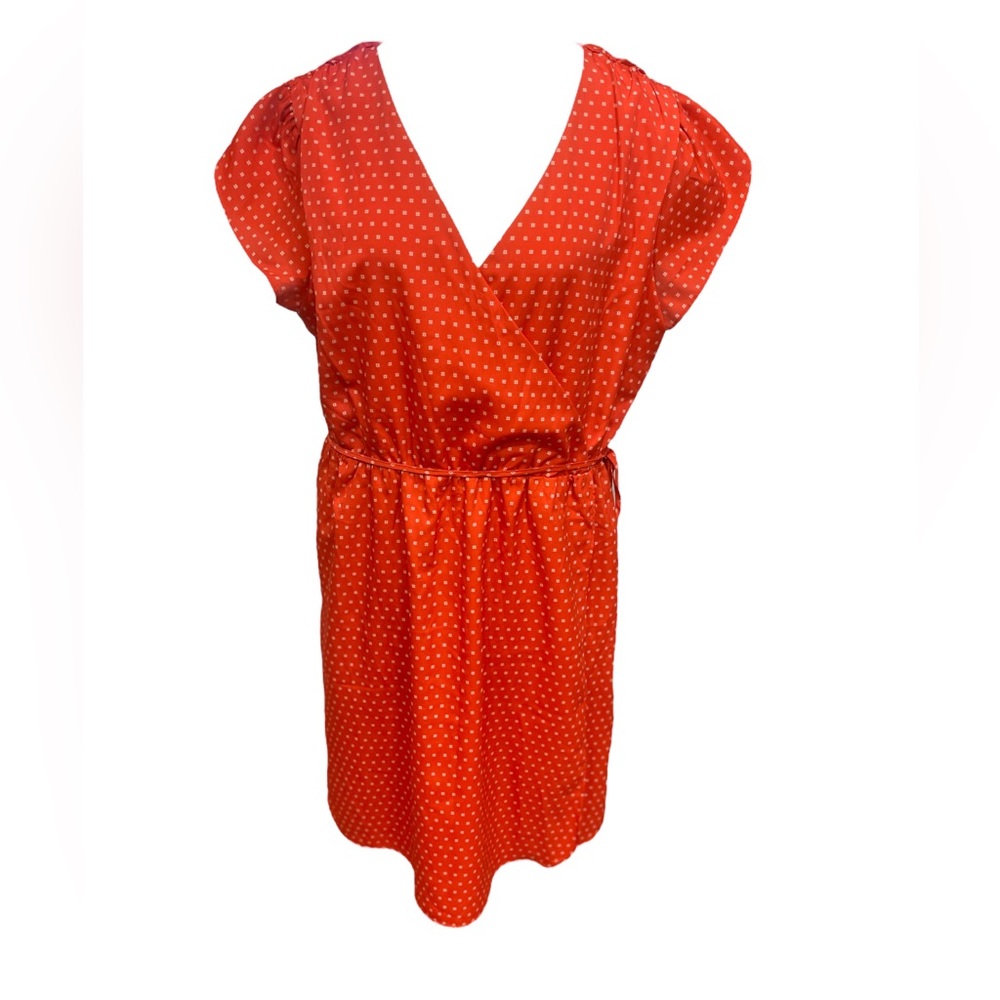 GAP Women’s Dress Rusty Red with White Geometric Pattern Size  XL